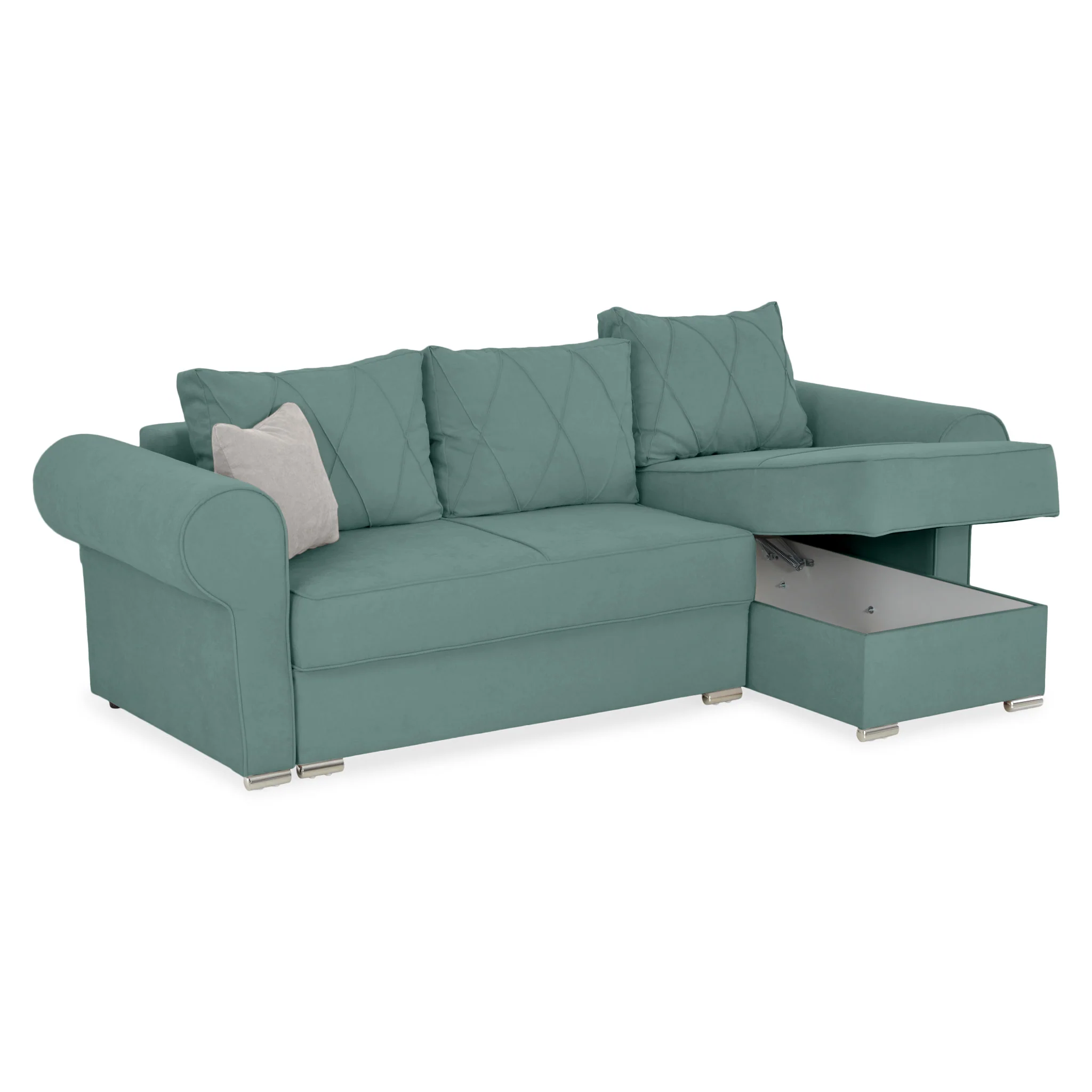 AMIRA Canapea extensibilă, 3 locuri, șezlong interschimbabil, stofă - Image 32