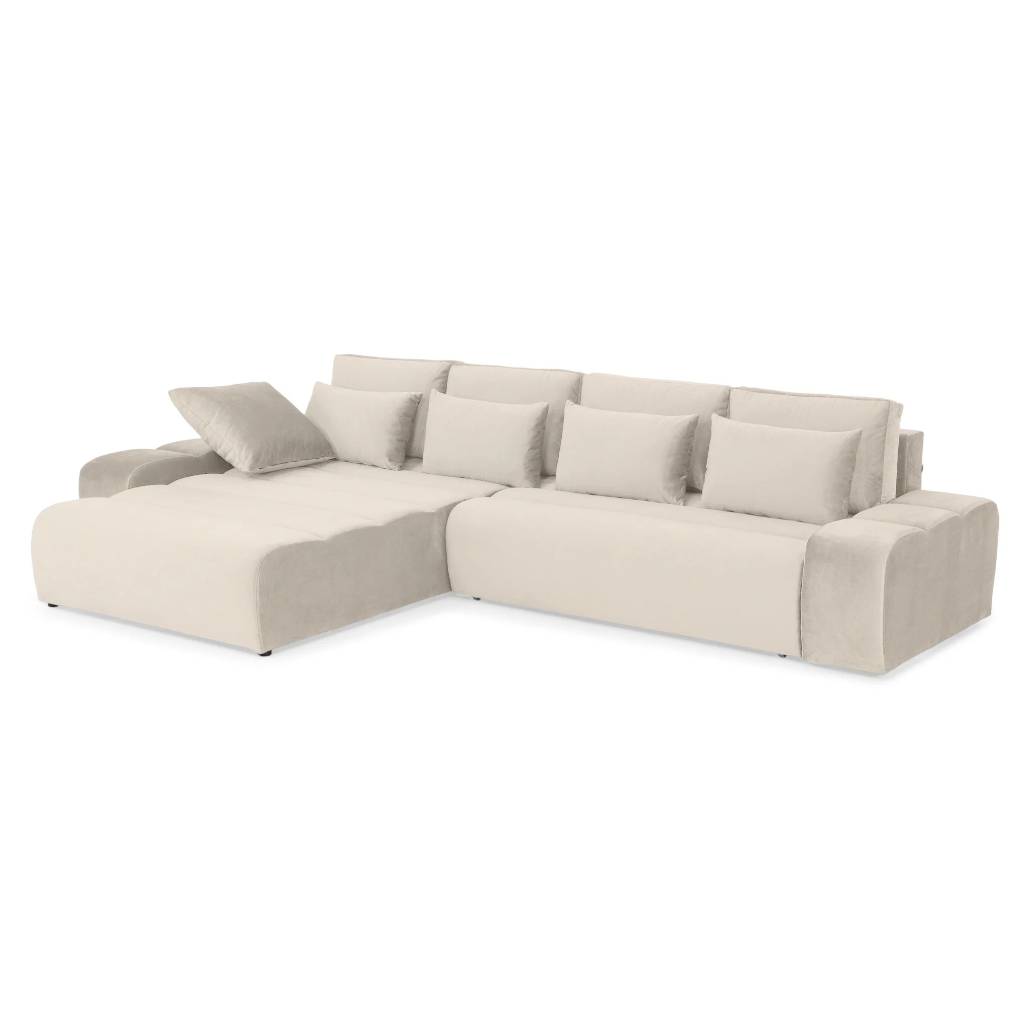 LOUNGE Colțar extensibil, șezlong interschimbabil, stofă - Image 23
