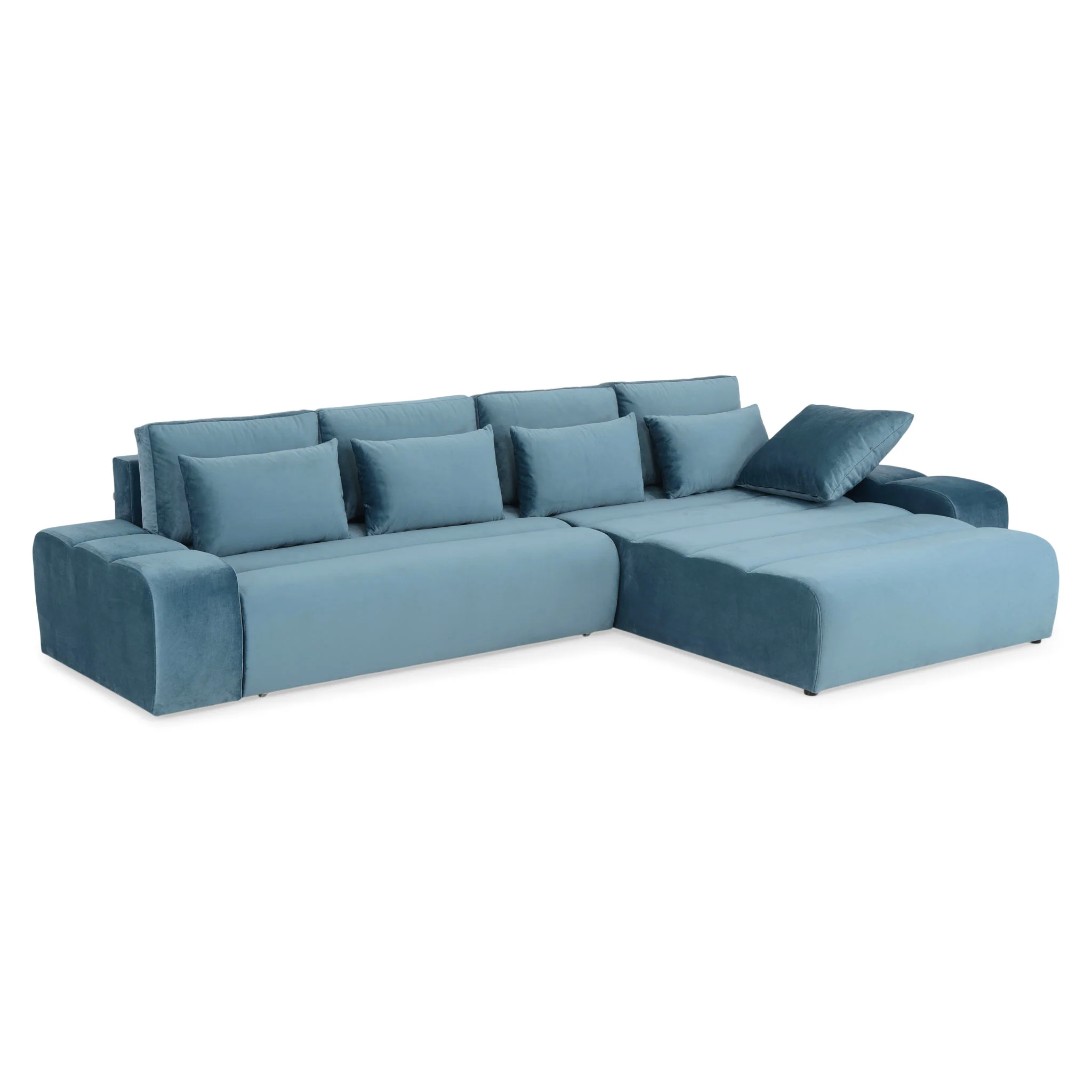 LOUNGE Colțar extensibil, șezlong interschimbabil, stofă - Image 4