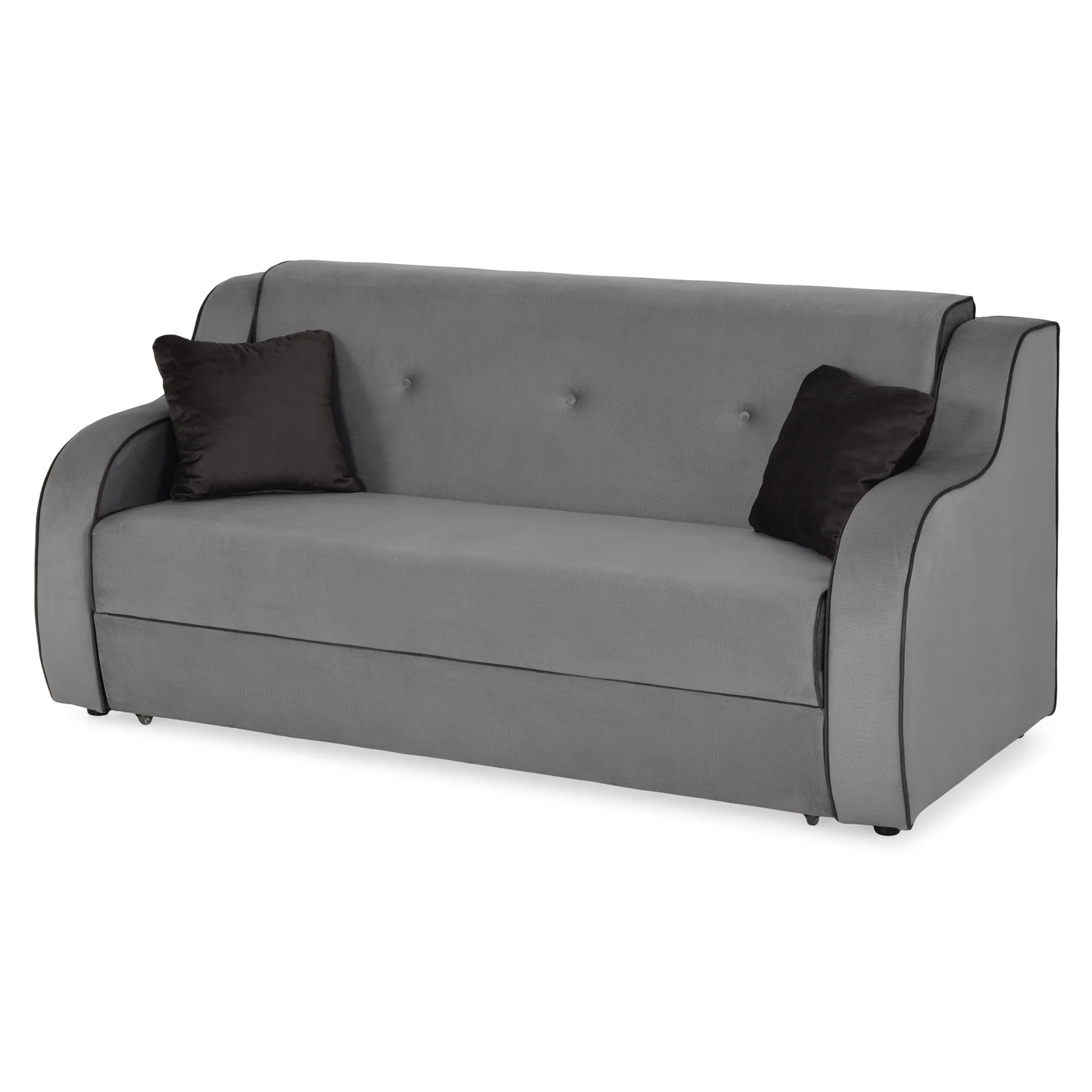 NEREA Canapea extensibilă, 3 locuri, 2 perne decorative incluse, stofă - Image 2