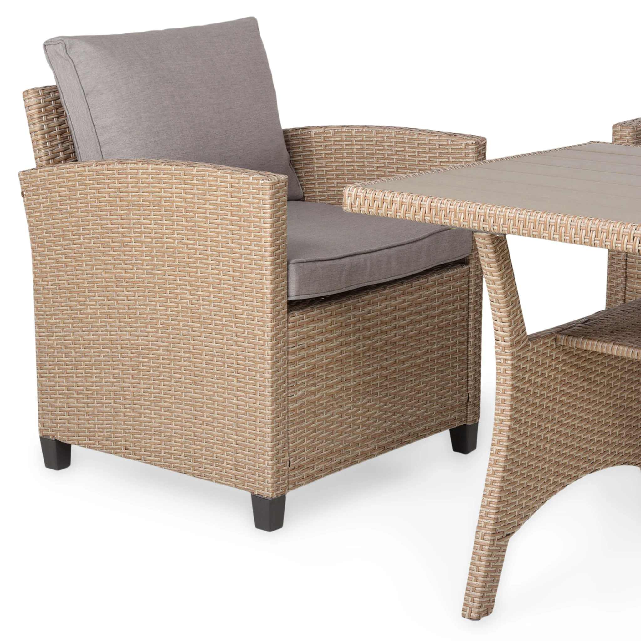 BAXTER Set mobilier terasă/grădină, 2 fotolii, canapea și masă - Image 4