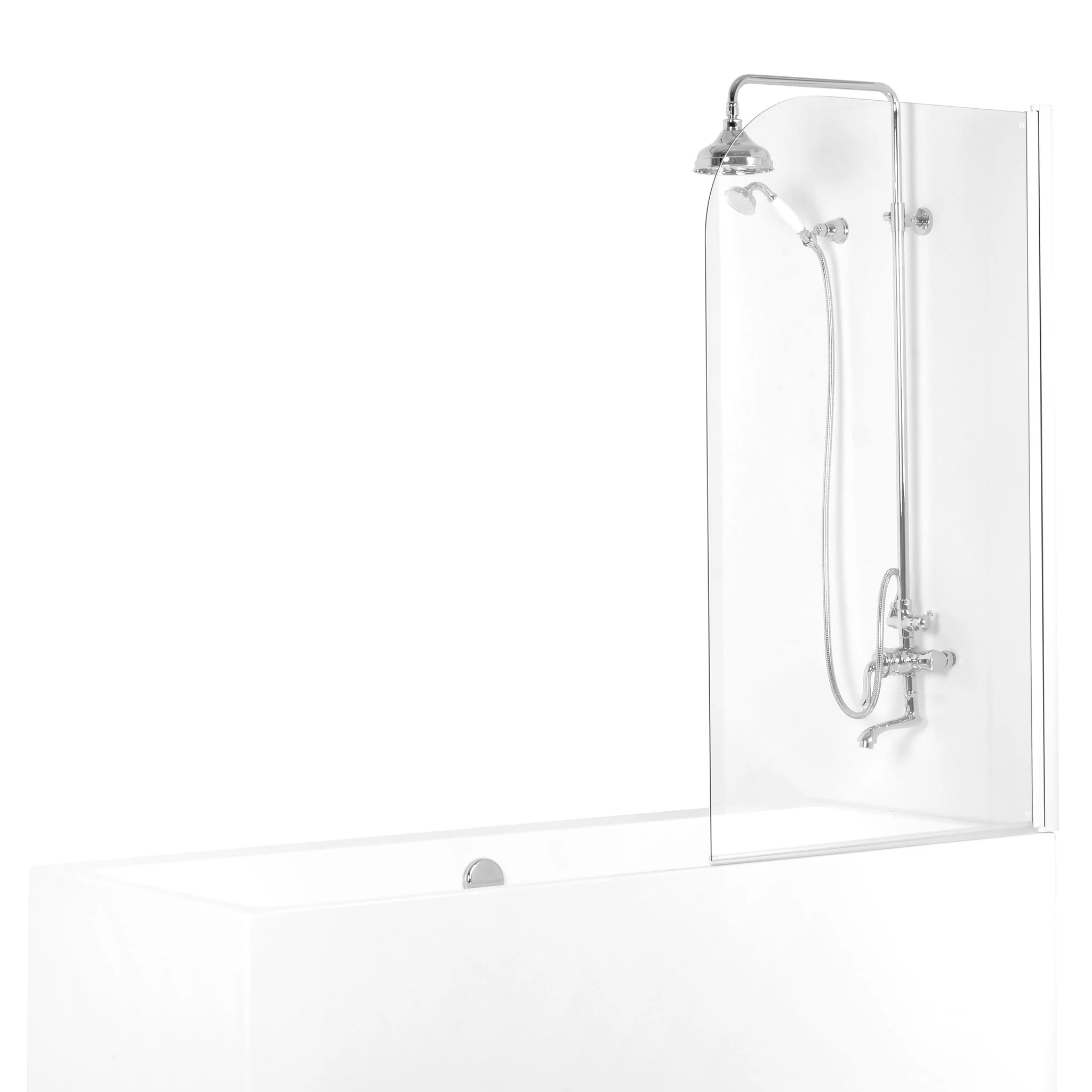 CORAM Paravan cadă, 80x135 cm, 1 element, sticlă clară - Image 3