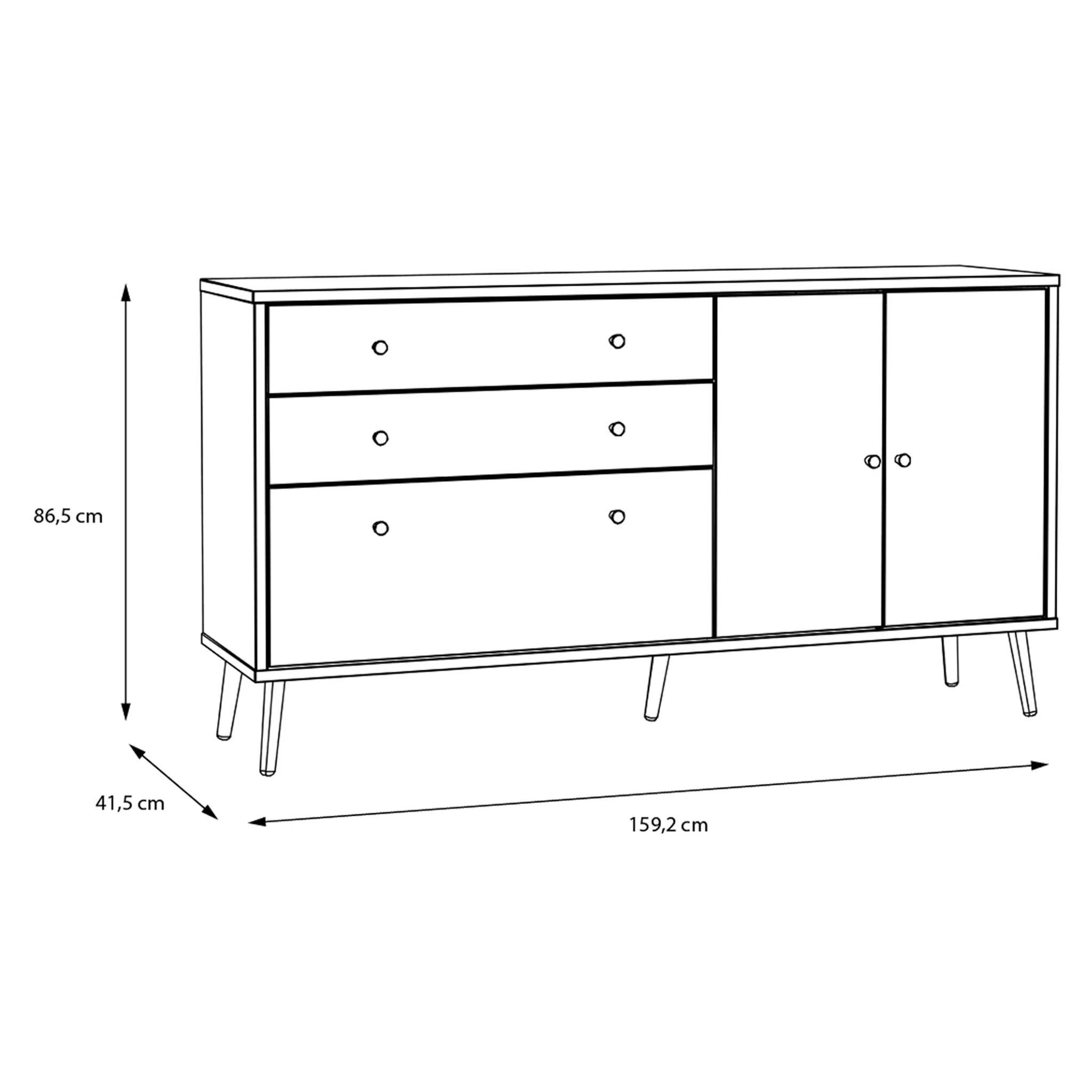 EASYKLIX Bufet 3 uși, 2 sertare - Image 7