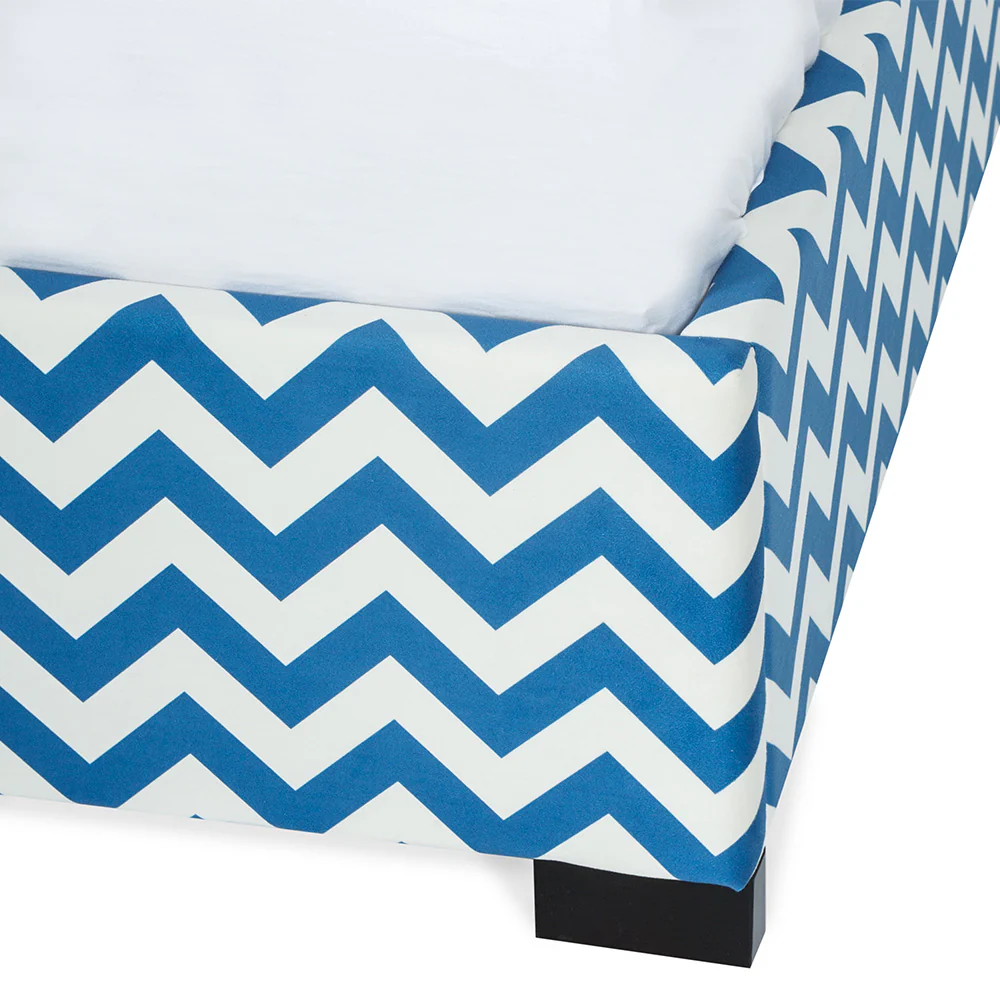 FANCY ZIG-ZAG BLU Pat tapițat copii, 90x200cm, somieră inclusă - Image 4