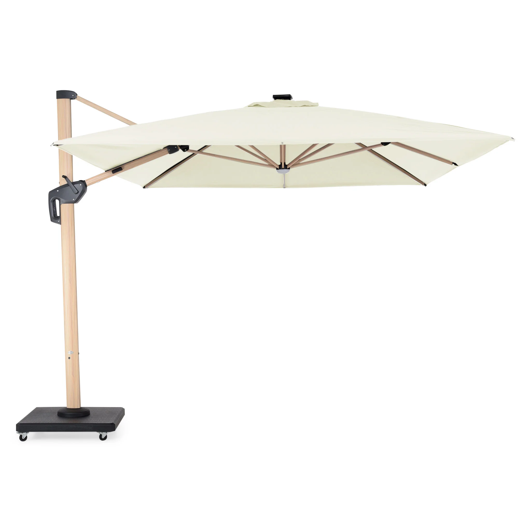 LUX WOOD Umbrelă cu LED, bază inclusă, 300x400cm - Image 14